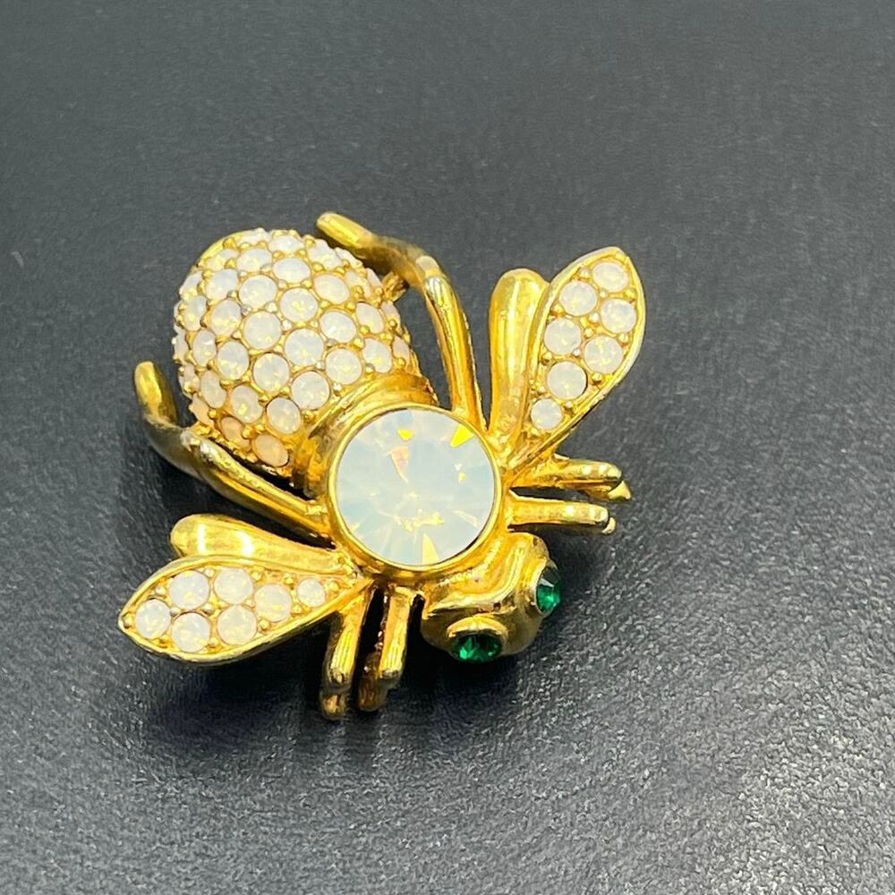 Joan Rivers Vintage October Opal Birthstone Bumble Bee‎ Green Eye Pin Brooch